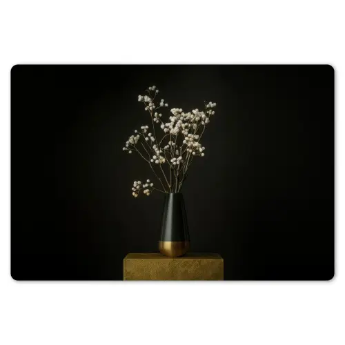 Bloembollen - Wit - Vaas - Minimalistisch Placemat vinyl groot -zzsfeer1_Kitchenyeah-website