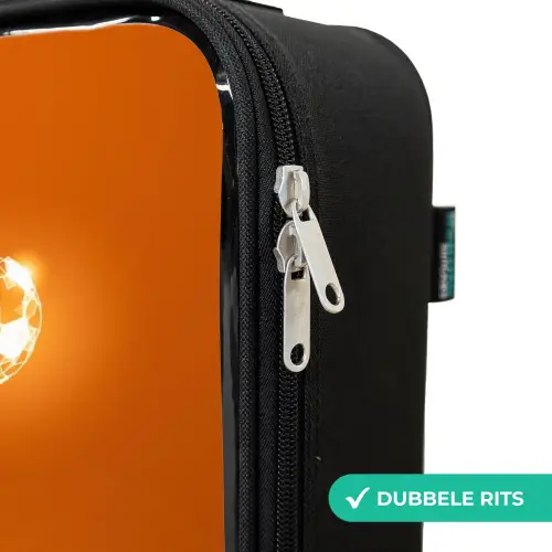 Oranje lichtvoetballer in zweefmoment Kinderkoffer - Zwart klein -rits_NL