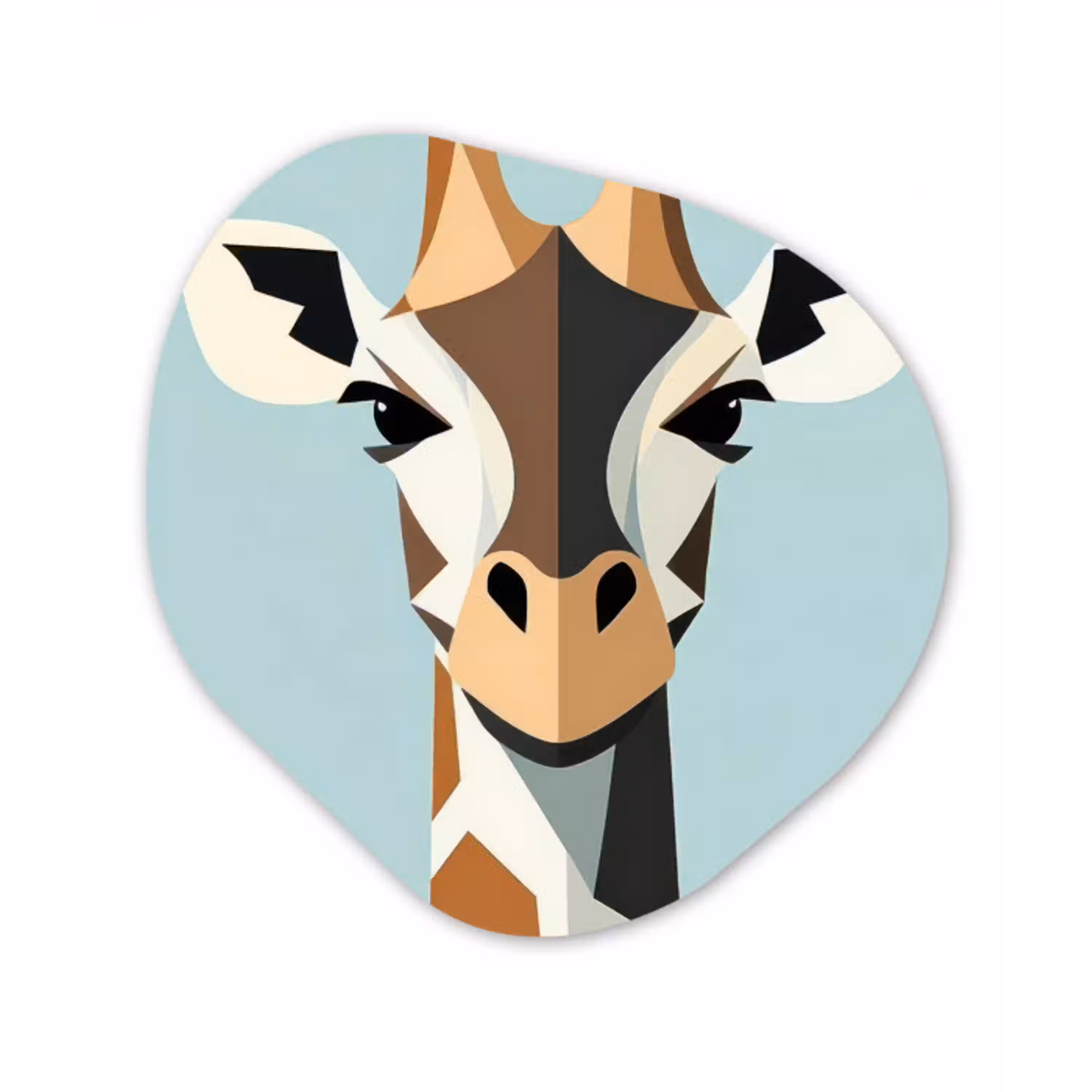 Giraffe - Illustratie - Bruin - Minimalistisch Wandcirkel Organisch Plexiglas middel -3d