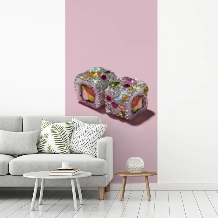 Sushi - Rolletjes - Steentjes - Kleurrijk fotobehang vinyl groot -woonkamer