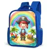 Piraat op een eiland met een schat Kinderrugzak - Blauw middel -schuin