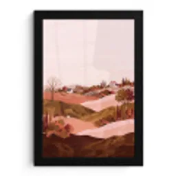 Heuvellandschap - Grafisch - Terracotta fotolijst zwart zonder passe partout klein -3d