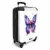 Paarse prachtvlinder Koffer - NBS - Handbagage middel -productfoto_3d