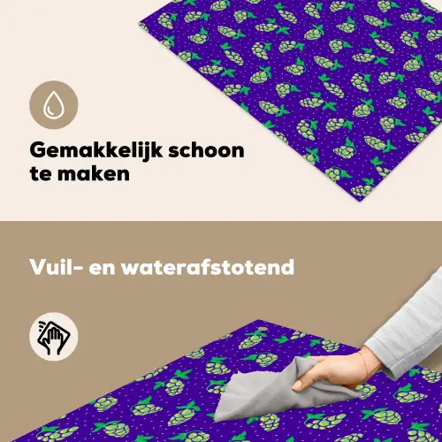 Paars - Groen - Druiven - Blaadjes Inductie beschemer met haakjes klein 777 -ky-schoon-nl