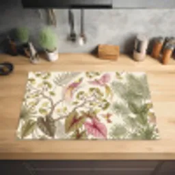 Vogels - Tropisch - Botanisch - Roze Inductie beschermer vinyl 3mm klein -sfeer5