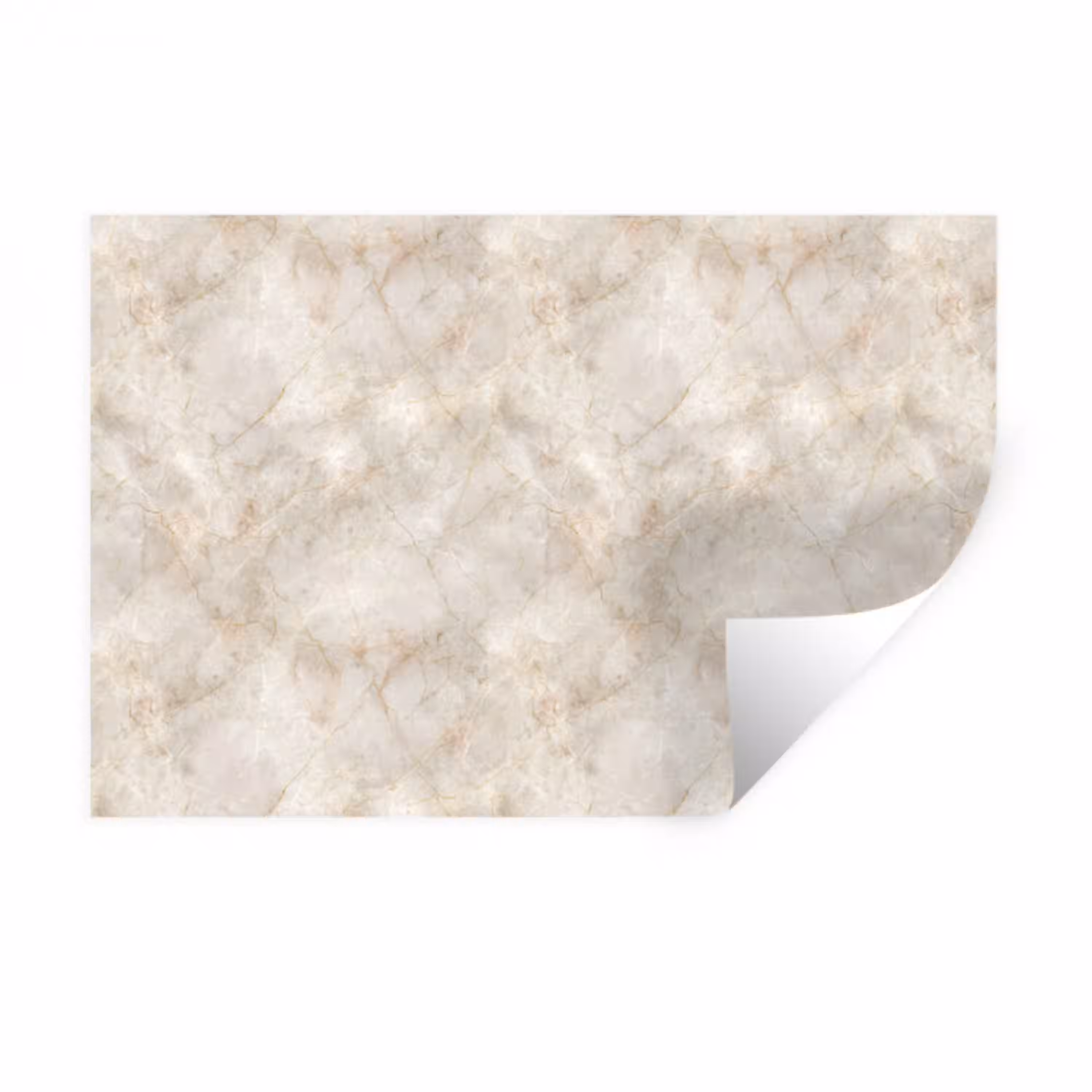 Lichtbeige - Goudbruine Nerven - Marmer Muursticker klein 286 -3d