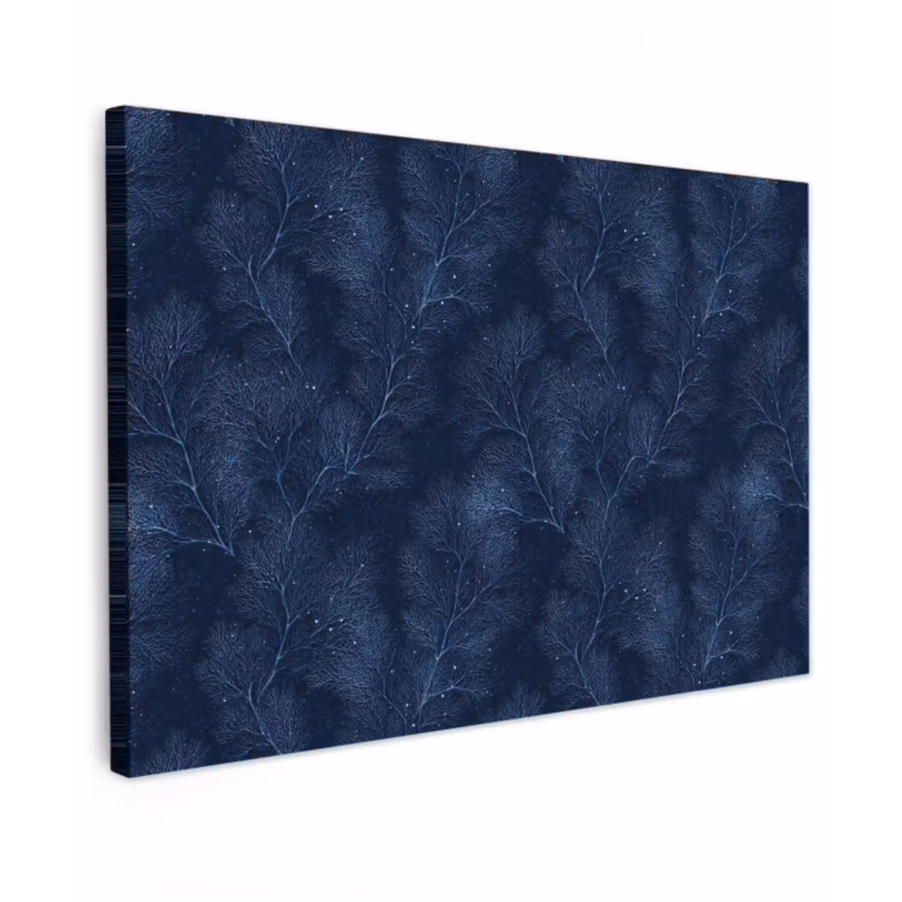 Koraal - Takken - Patroon - Nachtblauw canvas 2cm klein 34 -z3d