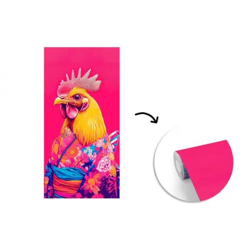Haan - Kleurrijk - Kimono - Roze fotobehang vinyl groot -3d