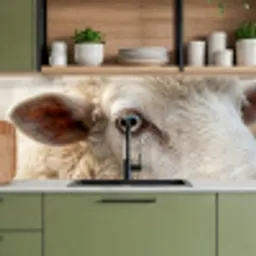 Schaap - Oog - Wit keuken achterwand 2 middel -sfeer3