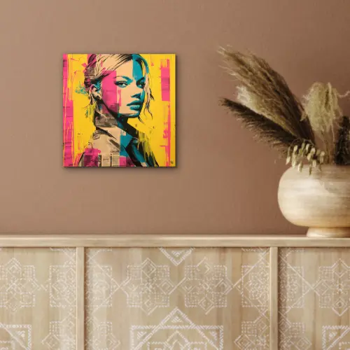 Vrouw - Verfstrepen - Gekleurd aluminium wit klein -sfeer4