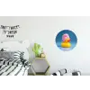 Badeend - Handdoek - Blauw Wandcirkel aluminium klein -kinderkamer
