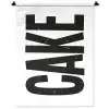 Zwart - Cake - Eten - Decoratie Wandkleed katoen klein -zz3d