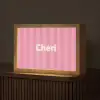 Gestreept - Roze - Chéri Light Box met kabel (Tafellamp) klein -z3d_website