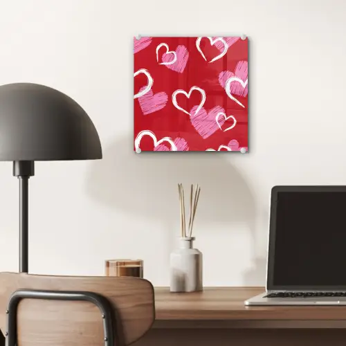Patroon - Hartjes - Roze - Valentijn plexiglas 5mm klein -sfeer6