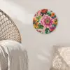 Bloemen - Kleurrijk - Roze Akoestische PET Vilt - Rond klein -sfeer4