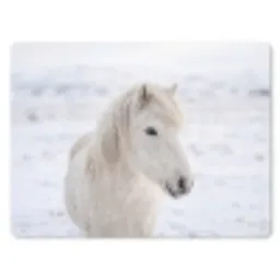 Paard - Kop - Winter - Dieren - Wit muismat rubber klein -3d
