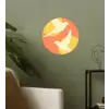 Vogels - Cirkels - Geel Wandcirkel behangsticker klein -sfeer2