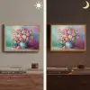 Bloemen - Kunst - Schilderij - Lente - Boeket Light Box met batterij (Wandlamp) middel -sfeer3