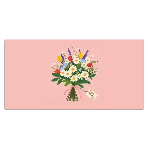 Bloemen - Lint - Kaartje Muismat XXL klein -3d_leeg