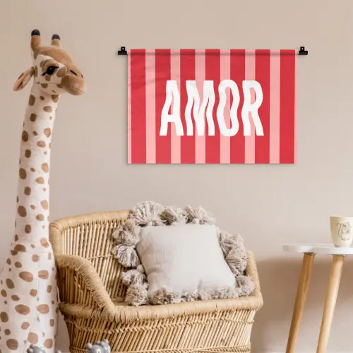Amor - Strepen - Rood - Roze Wandkleed katoen klein -wsfeer5_kind