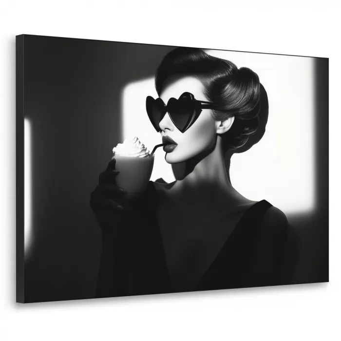 Vrouw - Zwart - Hart Textielframe zwart klein -3d