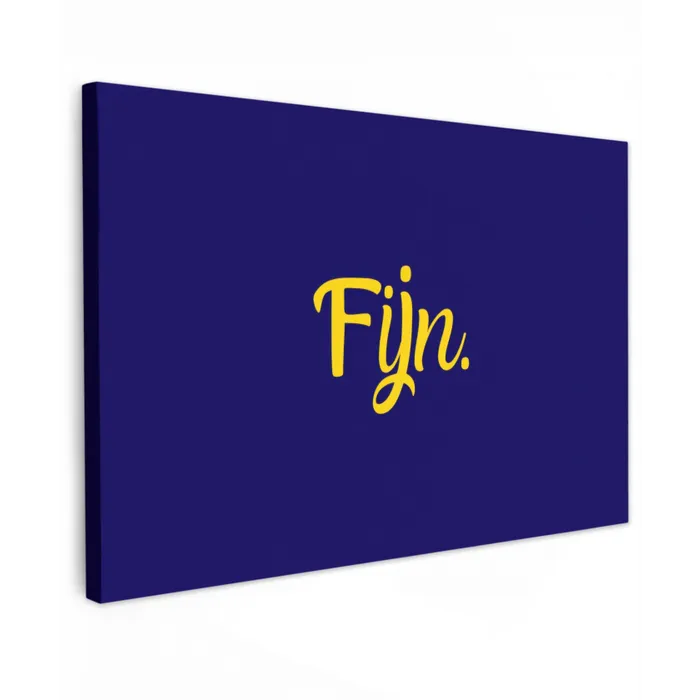 Blauw - Geel - Fijn Tuinposter op houten frame 2 cm dik klein -3d