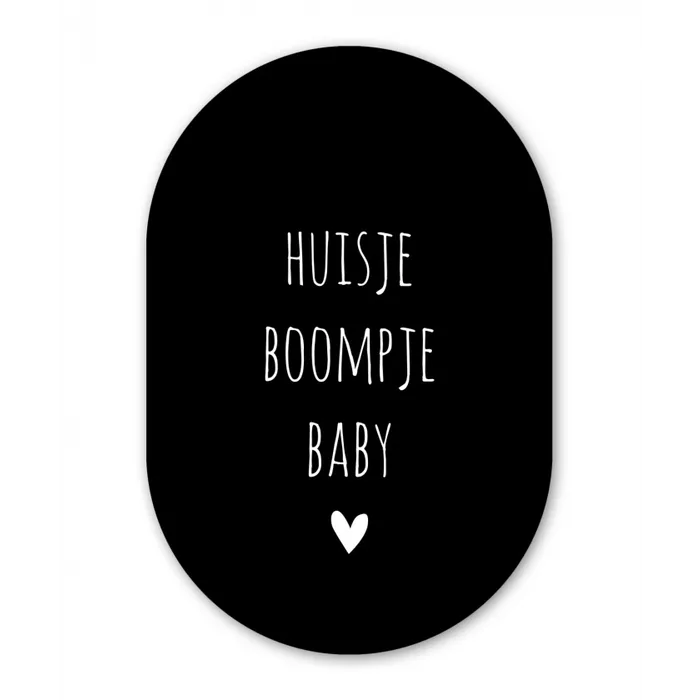 Quotes - Huisje boompje baby - Spreuken Wandcirkel Ovaal Forex klein -3d