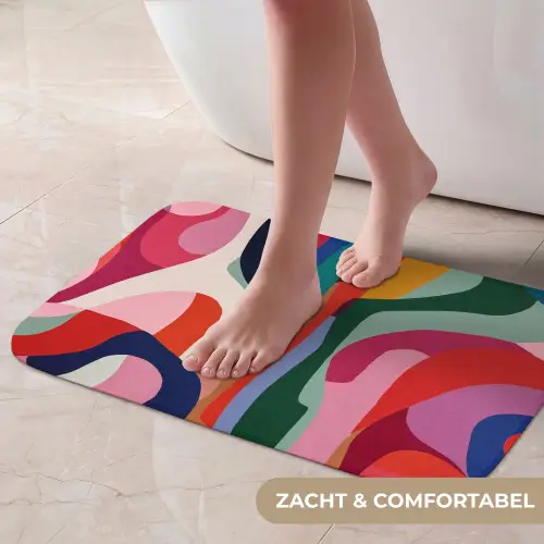 Vormen - Bochten - Kleurrijk - Abstract Badmat klein -USP_ZachtNL