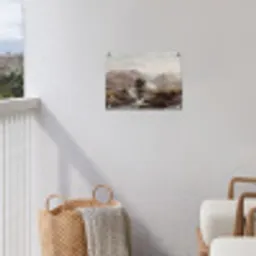 Berglandschap - Meer - Bergen - Vallei - Klassiek tuinposter los doek klein -sfeer8