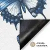 Blauw - Vlinders - Bloemen - Wit Deurmat klein 898 -antislip_NL