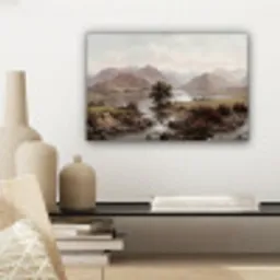 Berglandschap - Meer - Bergen - Vallei - Klassiek canvas 2cm klein -sfeer6