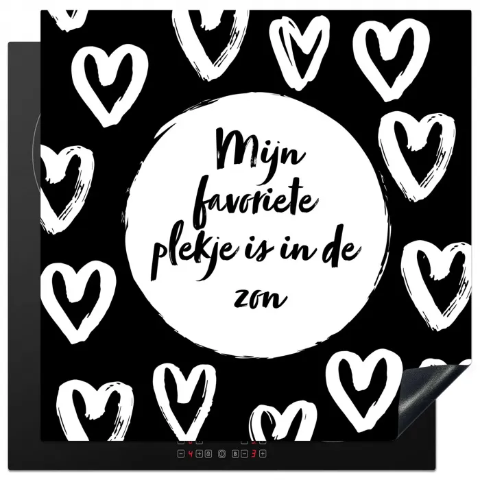 Tekst - Mijn favoriete plekje is in de zon - Quotes - Zomer - Zon Inductie beschermer vinyl 3mm middel -3d