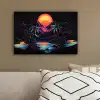 Palmbomen - Neonbergen - Sterrenhemel - Zon canvas 2cm klein -sfeer3