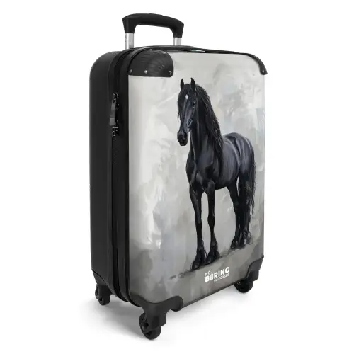 Statisch Portret van een Zwart Paard Koffer - NBS - Handbagage middel -productfoto_3d