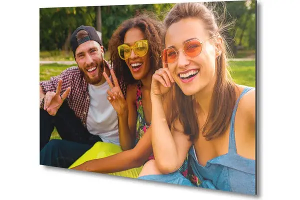 Selfie in het park op aluminium