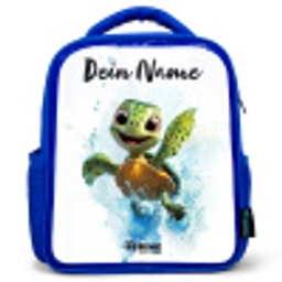 Schildpad - Water - Groen Kinderrugzak - Blauw middel -3d