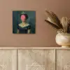 Kroon - Roze druipend verf - Portret aluminium wit klein -sfeer4