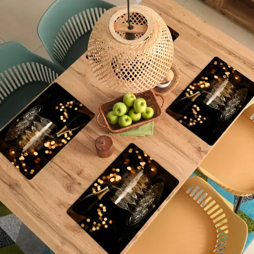 Lichter - Champagner - Gläser Placemat vinyl groot -zzsfeer5_Kitchenyeah-website