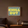 Chill out - Geel - Blauw Light Box met batterij (Wandlamp) middel -sfeer4