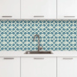 Patroon - Symmetrisch - Blauw keuken achterwand 2 middel 871 -3d