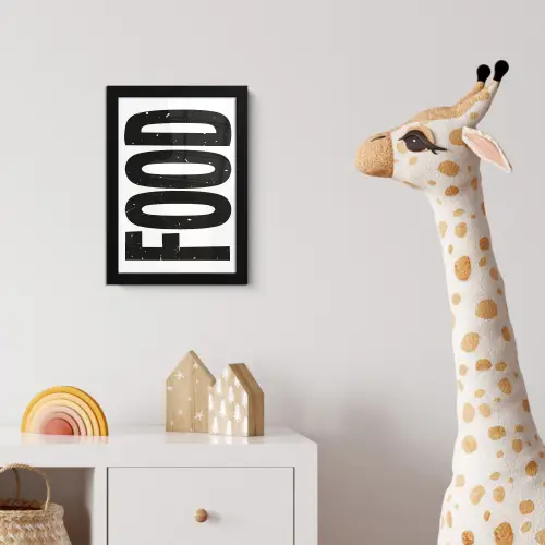 Food - Zwart - Wit - Decoratie fotolijst zwart zonder passe partout klein -usfeer4_kinderkamer