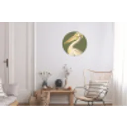 Pelikaan - Wit - Vogel - Klassiek - Natuur Wandcirkel aluminium klein -woonkamer