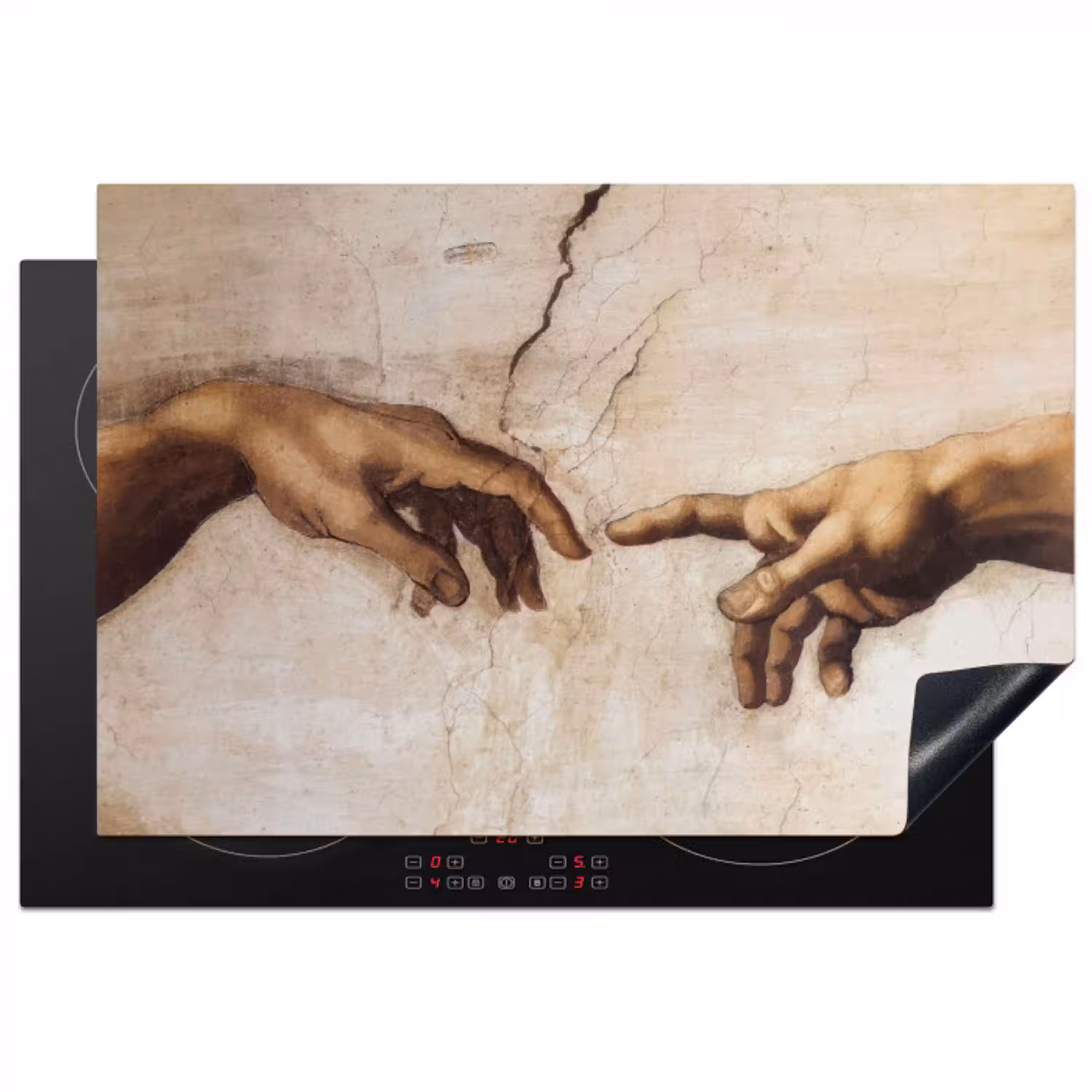 Adam - Michelangelo - Schilderij - Creation of Adam Inductie beschermer vinyl 3mm klein -3d