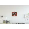Klassiek - Kerstgroet - Sneeuwpop - Rood textielposter latten blank klein -kinderkamer