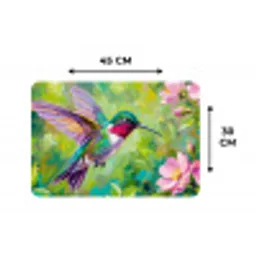 Kolibrie - Bloemen - Natuur - Kleurrijk Placemat vinyl groot -specs
