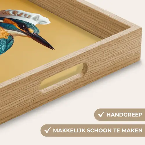 Ijsvogel - Pilaar - Koksmuts - Vogel Dienblad Rechthoek middel -USP_HandgreepNL