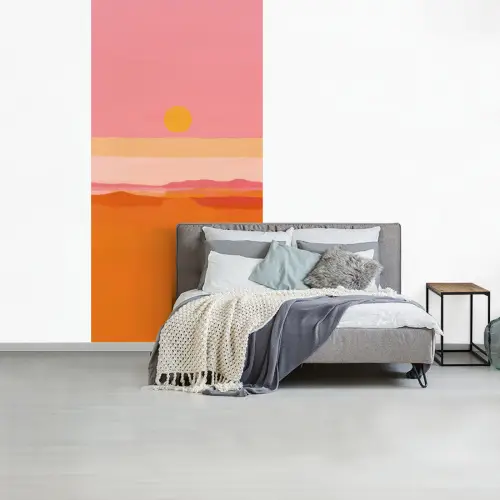 Zon - Abstract - Landschap - Oranje fotobehang vinyl groot -slaapkamer