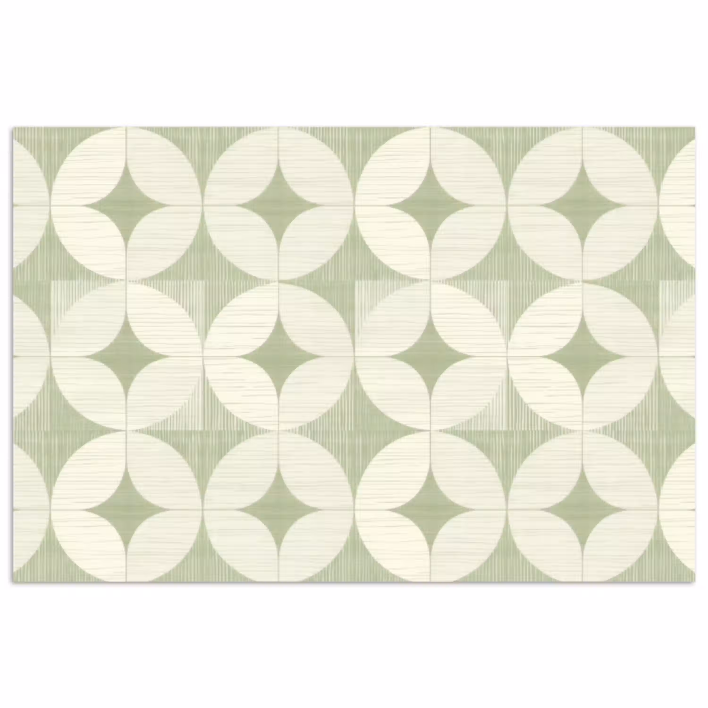 Saliegroen - Geometrisch - Retro - Mid-Century - Patroon poster papier klein 62 -3d