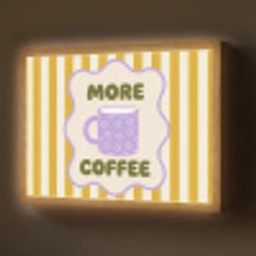 More coffee - Geel - Paars - Strepen - Mok Light Box met batterij (Wandlamp) middel -z3d_website