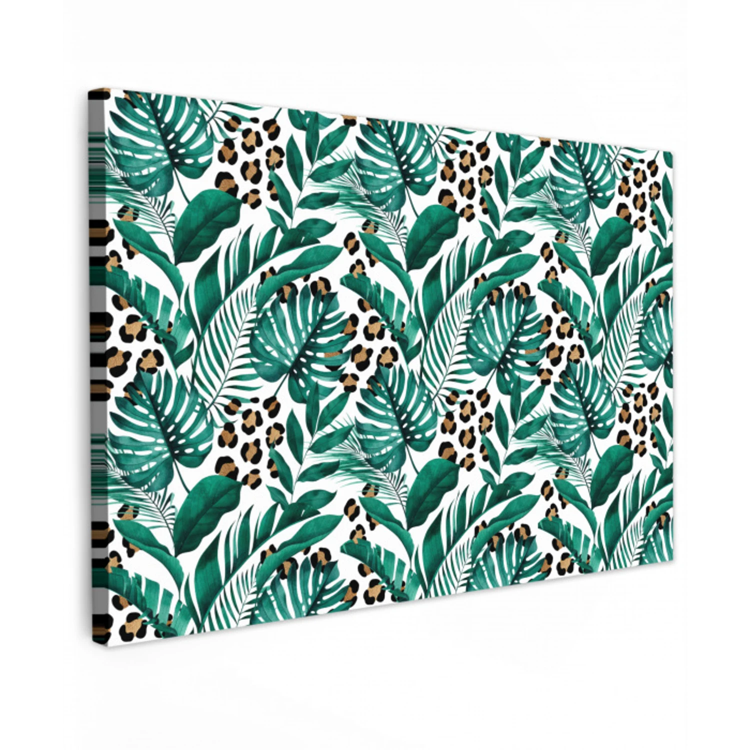 Palmblad - Panterprint - Tropical Tuinposter op houten frame 2 cm dik klein -3d